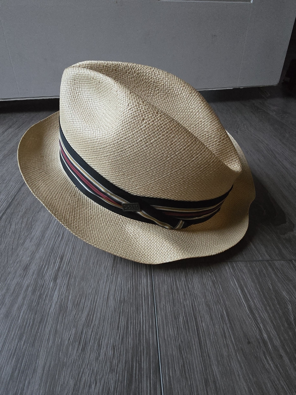 Dobbs Fifth Avenue New York Vintage Straw Fedora Panama Hat Size 7 1/4 USA